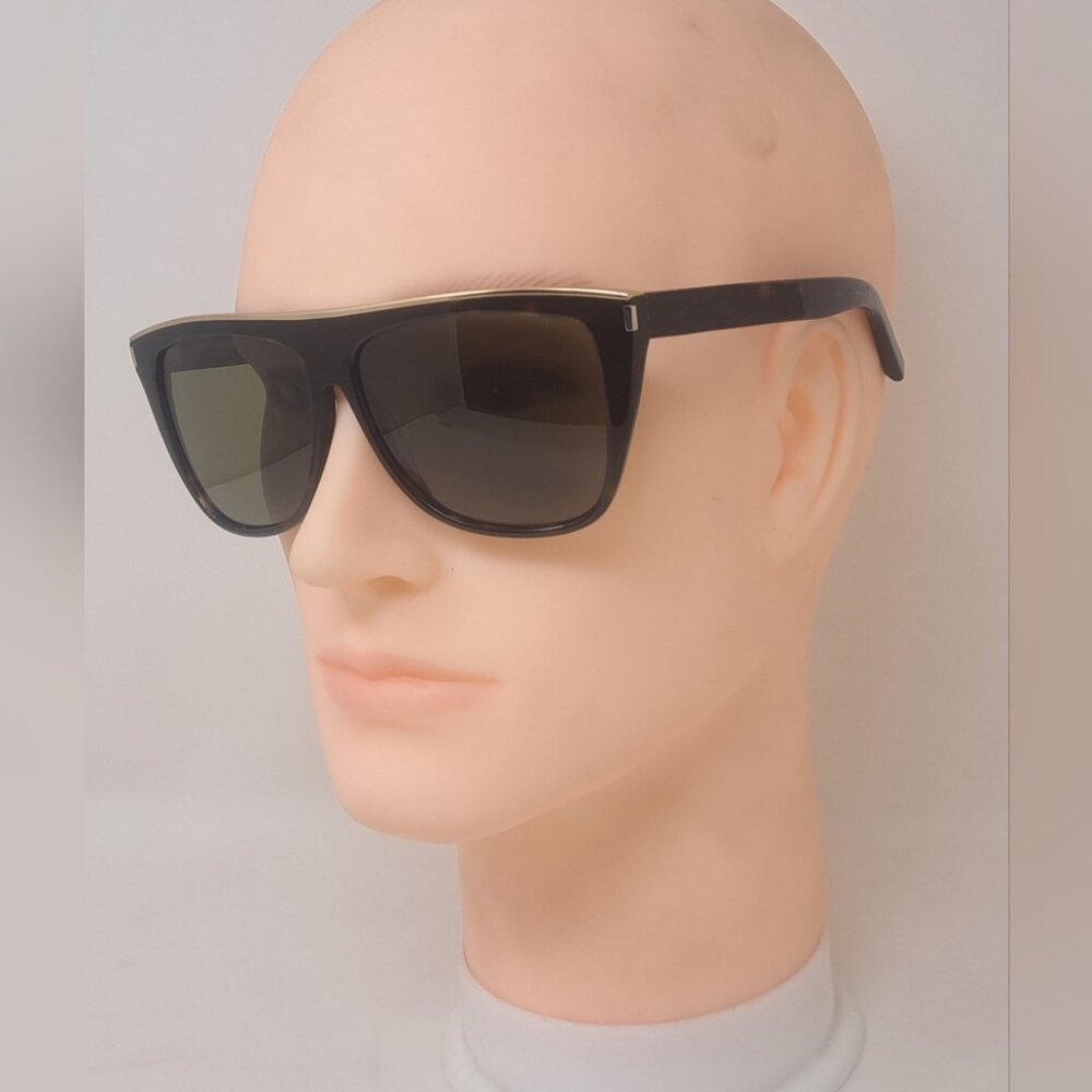 Saint Laurent Sunglasses SL1 Combi 004 Havana Gold Unisex Square Italy 59-13-140 - Picture 7 of 16